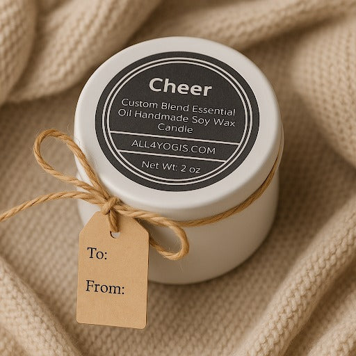 The Big Impact of a Small Candle: Why a Free 2oz Candle Matters, Cheer essential oil soy wax candle.