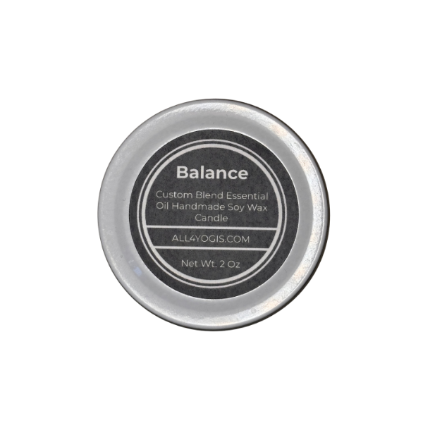 Balance 2 oz Tin Candle made with natural soy wax and essential oils for wellness and mindfulness.